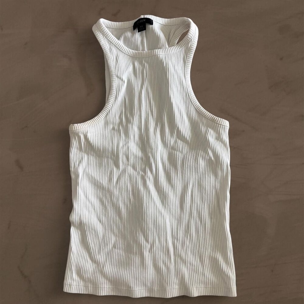 J.Crew white ribbed tank top size  XS